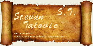 Stevan Talović vizit kartica